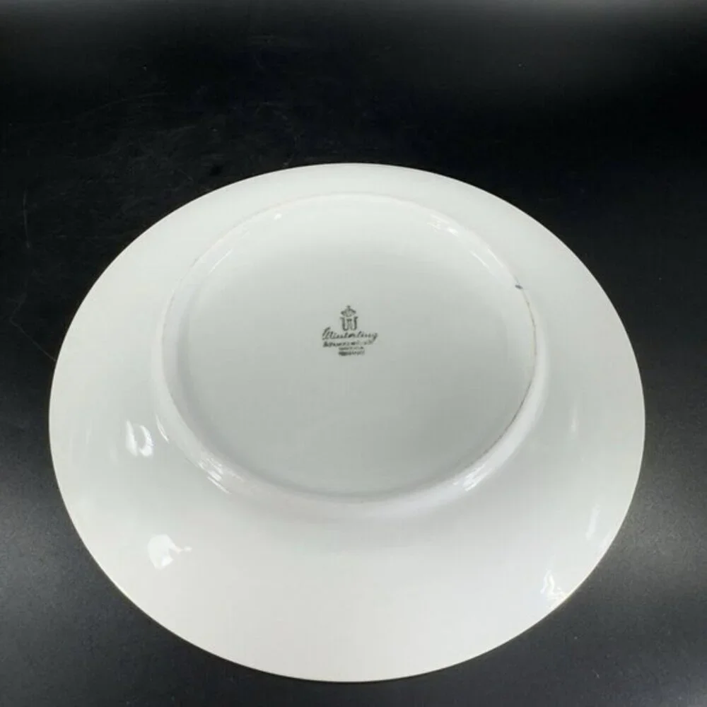 Winterling Schwarzenbach Bavaria Porcelain Dish Plate Platinum Germany Set 4 VTG